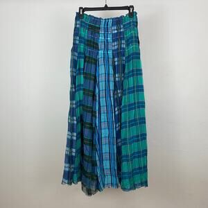 FP One - Free People Lausanne Convertible Maxi Skirt - Oxford Plaid Combo - XS?